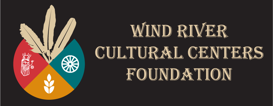 The Wind River Cultural Centers Foundation logo, featuring a red, yellow, and teal pie chart with feathers and a totem pole.